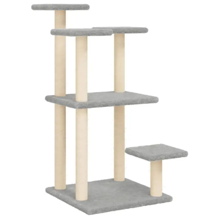 Postes Rascadores para Gatos con plataformas gris Claro 98,5 cm - 1