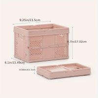 Cajas De Almacenamiento Ecológicas De Plástico Con Manija 1/4pcs (9.25"x6.1"x6.7") Para Estante De Escritorio Cajón Plegables Y Pilaables - details 4