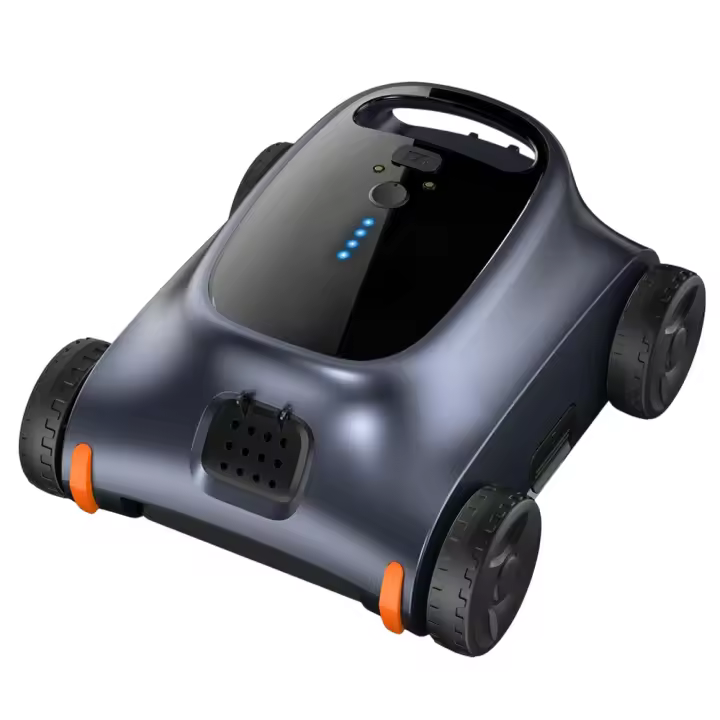 Grennix SAT 10 Robot Limpiafondos Piscina, 180Min, 150m², 3.5L Recogida sin Gancho, Estacionamiento Automático, Aspirador Piscina Fondos sin Cable con 2 Motores, 5200mAh, para Piscina Elevada y Enterrada - 1