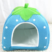 Casa De Perro Gato Forma De Fresa Plegable Cálida Y Suave Para Invierno Sofá Cueva Para Pequeños Perros Y Gatos Nido De Mascota - details 2