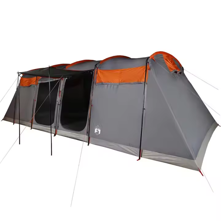 vidaXL Tienda de campaña familiar túnel 8 personas impermeable naranja - 1