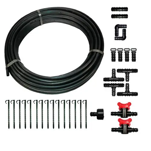 DRIPALIA - Kit de riego por goteo con 25 metros de tubería de 16 con goteros integrados de 4 l cada 33 cm y 30 accesorios de montaje - 1