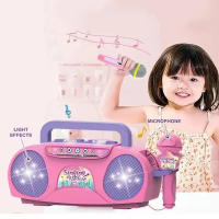 Máquina De Karaoke Para Niños Con Microfono Y Luces Juguete Musical Portátil Educativo Regalo Para Niñas Y Niños Viaje - details 2