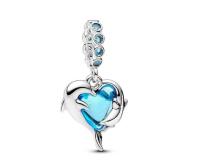 PANDORA Moments 793924 C01 - Colgante de cristal de Murano Azul de Plata de Ley, compatible con Me y Moments, 4,1x14,4x12,9mm, Plata de Ley, No es una piedra Preciosa, viene con El original embalaje de Caja de Giunte. - details 0