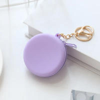 Cartera De Monedas Mini Redonda De Silicona En Colores Caramelo Para Niñas Y Mujeres Monedero Con Cierre De Cremallera Estilo Moda - details 2