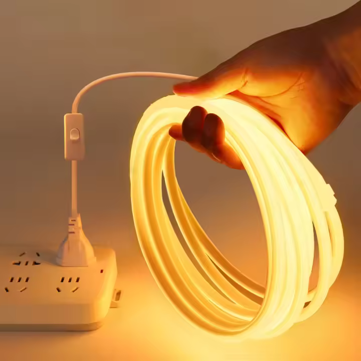 Tiras De Luz LED COB 220V Alta Brillo 12W/M IP68 Impermeable 50cm/19.68 Pulgadas Cortables Y Flexibles Para Iluminación De Interiores - 1