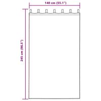 Cortinas Opacas vidaXL con lazos colgantes 2 pcs de terciopelo gris claro - details 5