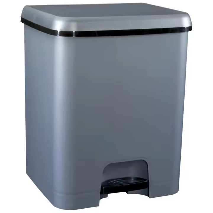 Cubo de Basura Pedal COM-FORT HOUSE 52 Litros Plata Cocina Reciclaje Limpieza Fácil - 1