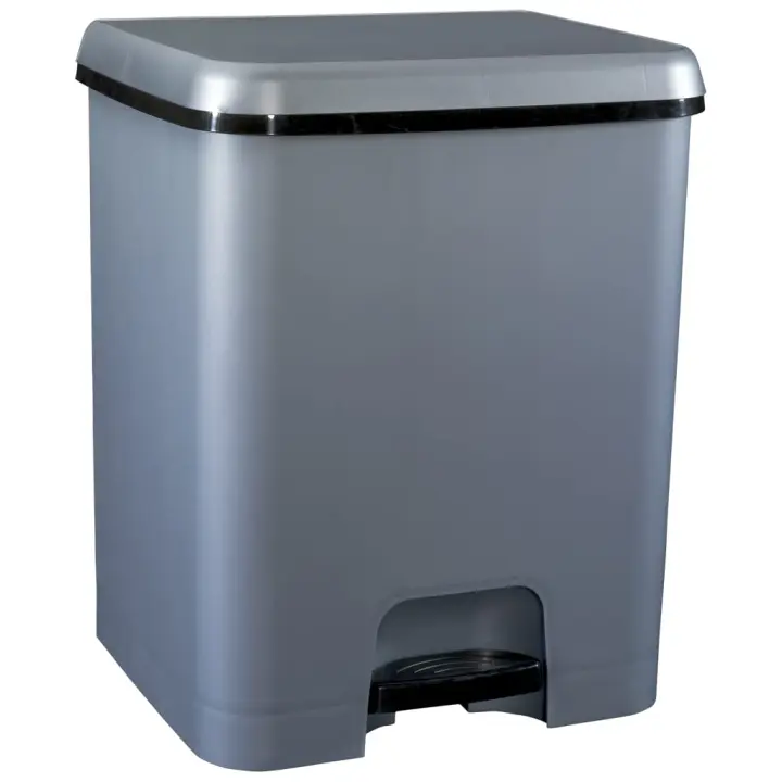 Cubo de Basura Pedal COM-FORT HOUSE 52 Litros Plata Cocina Reciclaje Limpieza Fácil - 1