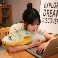 Nueva Simulación Gran Juguetes De Pescado Amarillo Almohada Suave De Peluche Realista Cojín De Descanso Decorativo Regalo - details 30