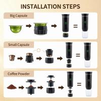 Máquina De Café Espresso Portátil 3 En 1 Eléctrica Sin Cable Capaz De Triturar Cápsulas Ideal Para Viajes Y Camping - details 5