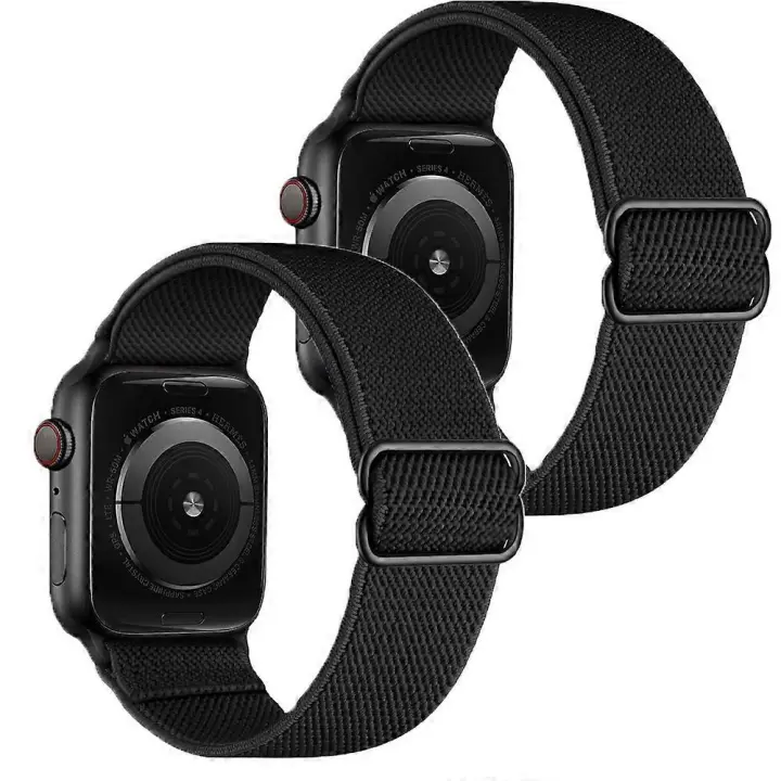 Elastic Single Loop Watch Band, Compatible with Apple Watch 9/8/7/6/5/4/3 SE Ultra 2/1 Adjustable Stretch Nylon Braided Sport Band - 1