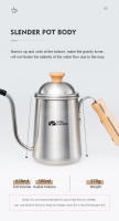 MOBI GARDEN Kettle De Café a Mano En Acero Inoxidable Para Uso Interior Y Exterior Sin Plegable Apta Para Agua Hervida - details 4