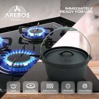 AREBOS hierro fundido Dutch Oven BBQ Set de con caja madera guantes protectores - details 25
