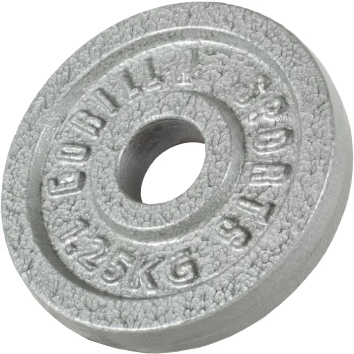 Gorilla Sports Disco de pesas de hierro macizo 1,25 kg Plateado - 1