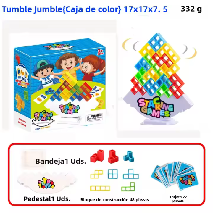 Juegos De Tablero De Equilibrio Tetra Towe 16/48Pcs Para Niños Y Adultos Juguetes Educativos De Construcción De Bloques Para Mesa Alta - 1