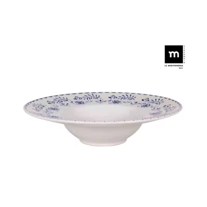 STARLEY- Plato para Pasta Risotto 28cm, Plato de Sopa, Plato Hondo Porcelana Premium La Mediterránea - 1