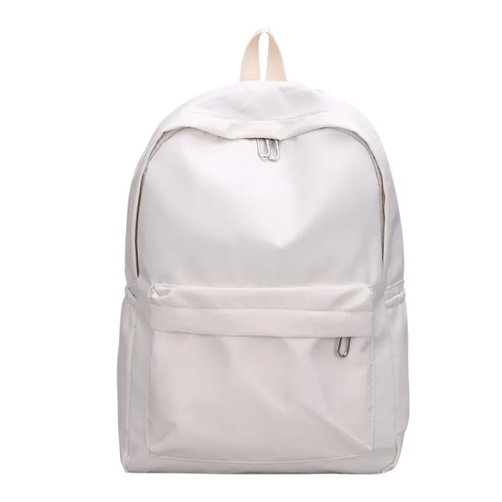 Mochipa de gran capacidad Estilo Universitario, Mochipa de viaje al Aire Libre para estudiantes de Secundaria, Mochipa de moda de color sólido, Mochipa de Ocio para helbres y Mujeres, mochipa de Ocio para estudiantes de Primavera/Verano (Blanco) - 1