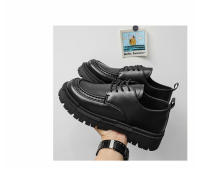 Zapatos De Cuero Para Hombre Estilo Británico Verano/Otoño Con Cordones Casual Plataforma Antideslizante Punta Redonda Zapatillas Hombre - details 5
