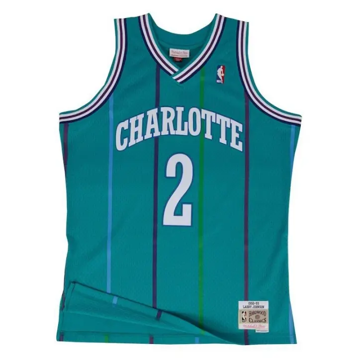 Camiseta Larry Johnson Charlotte Hornets 1992-93 - Mitchell and Ness Swingman - 1
