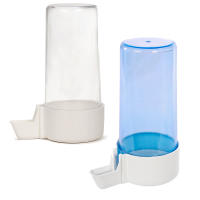 CM - Bebedero para Pájaro Maxi. Pack 10 Unidades Disponible a Elegir en 2 Colores: Transparente y Azul. Tamaño: 9x6x13 cm. Bebedero de Plástico Resistente a las Adversidades del Exterior. Ideal para Todo Tipo de Raza - details 0