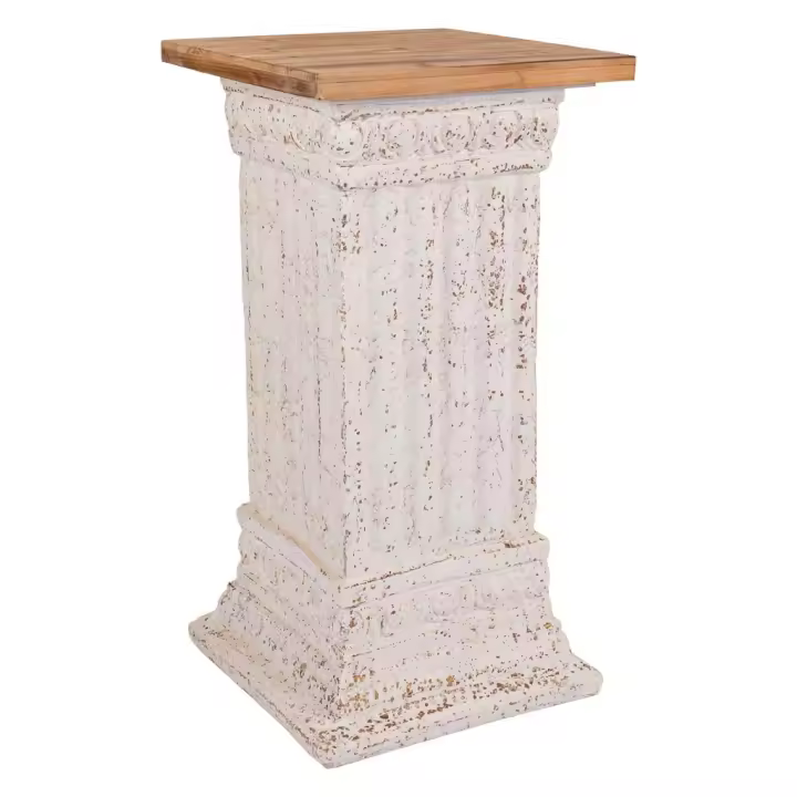 Peana de madera tallada blanca 40x40x76.5 - 1