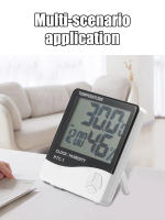 Termómetro Y Higrómetro Digital HTC-1 Con Alarma Y Calendario 5 Funciones Pantalla Grande Soporte De Escritorio Y Montaje En Pared Blanco - details 1