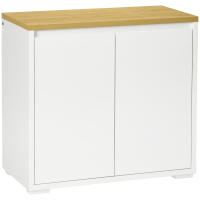 HOMCOM Aparador de Salón Armario de Almacenamiento Mueble Auxiliar de Cocina con 2 Puertas y Estante Ajustable para Comedor Entrada Blanco - details 0