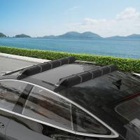 HOMCOM Barras de Transversales de Techo de Coche Bacas Portaequipajes con Función de Autoinflable con Correas de Sujeción con 2 Piezas Carga 75 kg Nylon 89x12x8 cm Negro - details 1