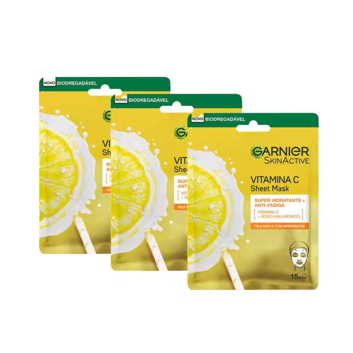Garnier Tissue Mask Mascarilla Facial de Tejido con Vitamina C y Ácido Hialurónico. Piel Intensamente Hidratada y Visiblemente mas Iluminada y Lisa - 1