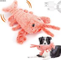 Juguete Interactivo Para Gatos Y Perros Conejo Eléctrico Saltar Lobster Peluche Simulación De Camarón Juguetes De Peluche Para Mascotas - details 10