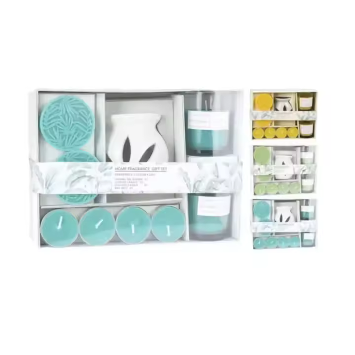 Set de regalo de aromaterapia con fragancia de 9 piezas con ventilador-Lámpara de aromaterapia de Cerámica - 1