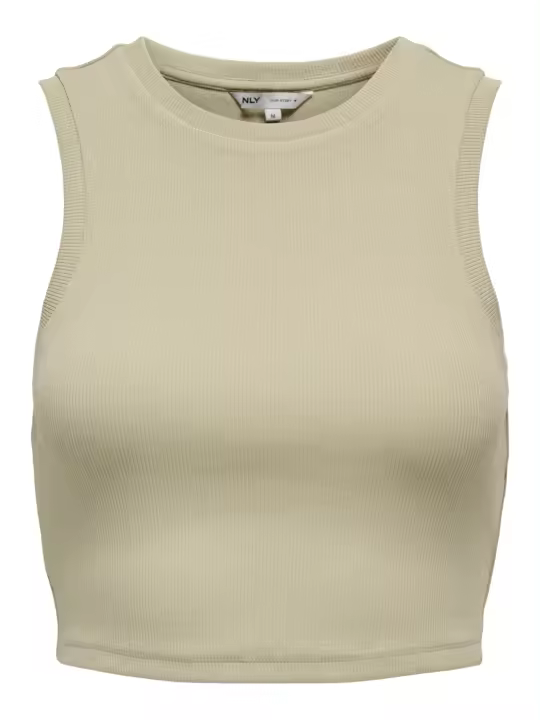 Only Onlvilma S/L Cropped Tank Top Jrs Noos 15282771 Humus Mujer - 1