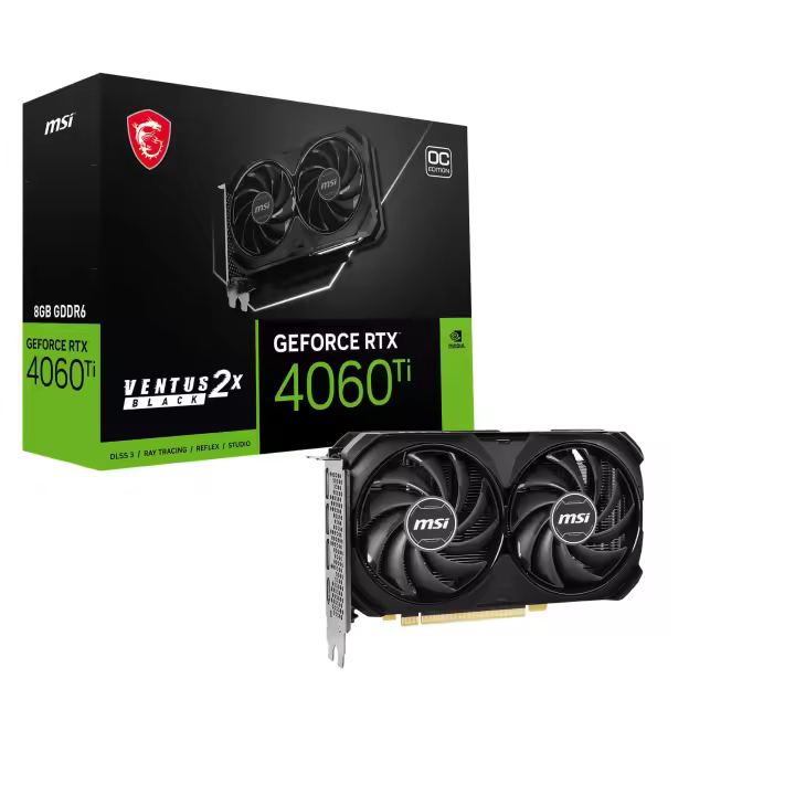 TARJETA GRAFICA MSI RTX 4060 TI VENTUS 2X 8G OC | GDDR6 | DLSS3 - 1