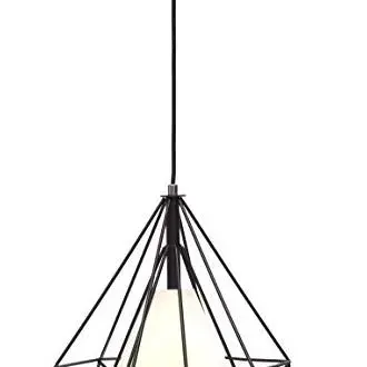 TECNOLUX EURO Lámpara Iluminación colgante moderna jaula vintage candelabro Rosca E27 para el Restaurante Dormitorio Sala de Estudio Loft Pasillo Negro - 1