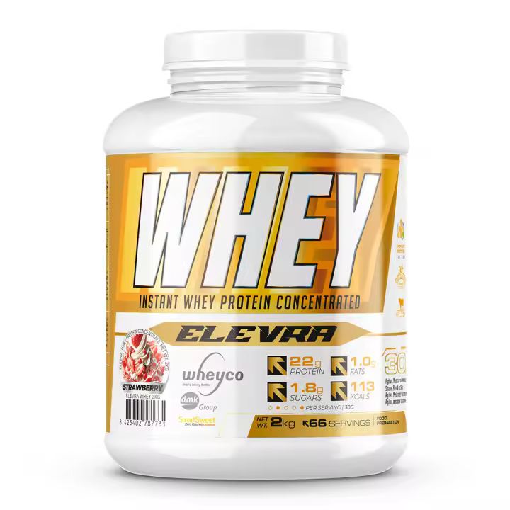 ELEVRA - 100% PRO Whey Protein 2kg / Esta fórmula superior de proteína de suero concentrada WHEYCO® se elabora mediante procesos de fabricación optimizados, directos al cliente final. Así se obtiene la máxima calidad al precio más competitivo del mercado - 1