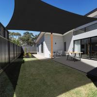 Toldo Vela de Sombra Rectangular 3x5m Negro, Toldo Impermeable con Protección UV para Jardín Terraza Patio Exterior Piscina con Cuerda Gratis - details 4