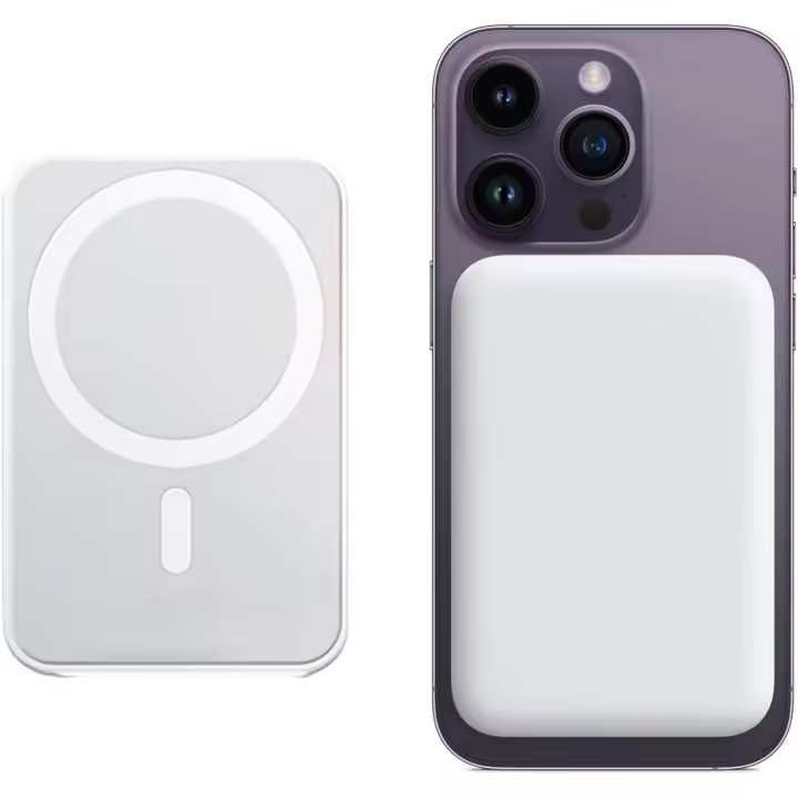 Banco de energía magnético, Batería Externa Magnética 6500 mAh, Portátil Power Bank Magnético, Batería Inalámbrica, Power Bank PD Carga inalámbrica rápida de 15 W, USB-C de 20 W. Compatible con iPhone 15,14,13,12,11X,Android, Color Blanco - 1