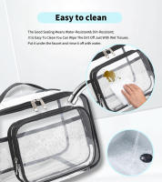 Bolsa de almuerzo transparente de gran capacidad, bolso portátil de PVC, bolsa de almacenamiento sencilla para cosméticos y artículos de tocador, bolsa de almuerzo - details 10