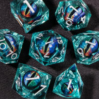 Juego De Dados DND Líquido Núcleo D&D Resina Fronteriza Para Juego De Rol RPG D20 D12 D10 D8 D6 D4 Borde Fino Dados De Dragón Y Sótano - details 26