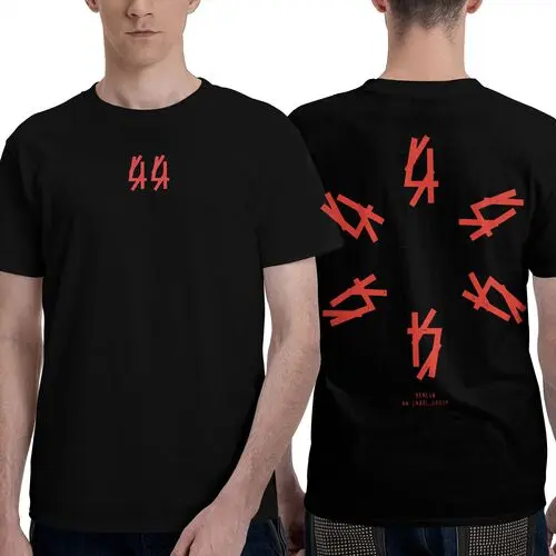 Camiseta de Manga Corta, 100% Algodón, Ropa Unisex para Hombres y Mujeres en 5 Tallas, Camiseta Negra CON DOBLE ESTAMPADOS, Cuello redondo. - 1