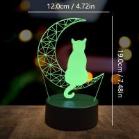 Lámpara De Noche 3D Mooncat USB Para Ambiente De Dormitorio Y Sala De Estar Regalo De Cumpleaños Y Festivales Luz De Noche Animal ABS LED - details 9