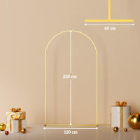 Outsunny Arco de Jardín de Metal para Rosas Arco de Boda con Recubrimiento en Polvo Resistente a la Intemperie para Plantas Trepadoras para Decoración Patio Terraza 120x40x220 cm Dorado - details 2