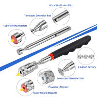 Herramienta De Recogida Magnética Telescopica Ajustable 1Pc Con Luz LED Mango Largo Agarre Magnético Telescópico Para Inspección Y Uso Doméstico - details 4
