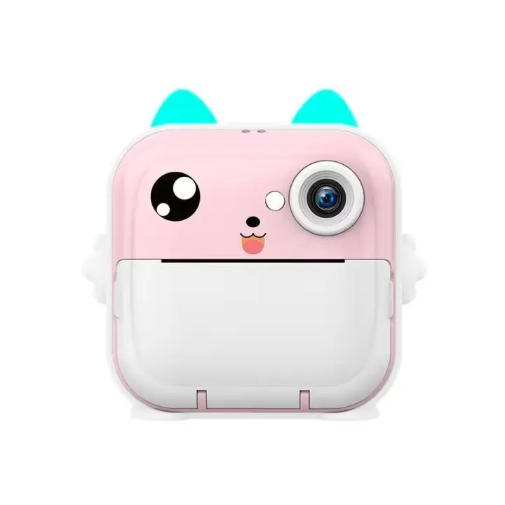 BIT Cámara de impresión instantánea para niños - 1080P HD, 48MP, Tarjeta 32G, Bluetooth, Free aplicación, 5 Rollos de papel de impresión, GIFT para niños y niños-Cámara Rosa para niños de 3 a 12 años - 1