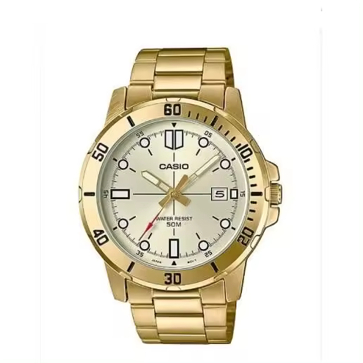 Casio MTP-VD01G-9EV - Reloj Analógico para Hombre, Elegante Diseño Clásico, Resistente al Agua, Correa de Cuero - 1