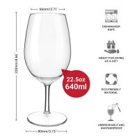 MICHLEY Juego De Cristales De Plástico Transparentes Y No Rompibles Para Vino Y Jugos De 2/4/6 Piezas Rojos Para Bodas Y Fiestas - details 0