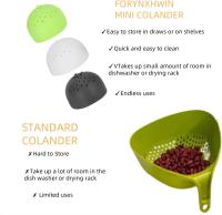 3 Pcs Nesting Can Strainer Mini Colander Set - Space Saving Small Colanders and Strainers - Multi Use Kitchen Gadget(3 Colour) - details 1