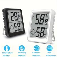 1 termómetro e higrómetro digital: monitor preciso de temperatura y humedad para interiores con pantalla LCD de fácil lectura, íconos de comodidad, múltiples opciones de montaje, funciona con batería, para el hogar, la oficina, la jardinería, higrómetro - details 12