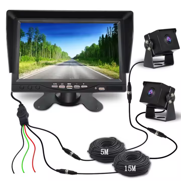 Cámara De Retrovisora Para Camión Con Visión Nocturna Impermeable Pantalla Trasera Para Vehículo Adecuado Para Camiones/Tráileres/Pickups/RV - 1